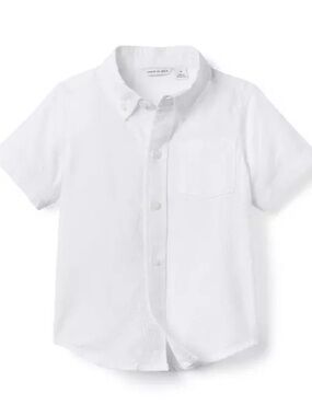 Janie and Jack Button-down The Seersucker Shirt White 3T short sleeve